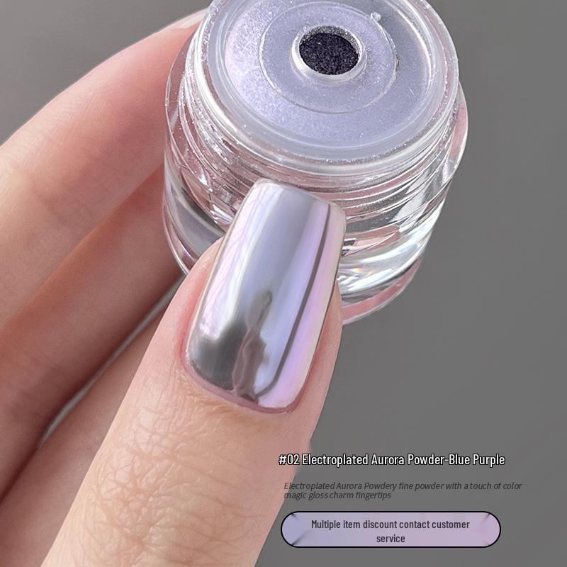 KaSi Nail Art Aurora Mirror Powder - High-Shine Whitening Glitter for Luxurious Nail Decoration