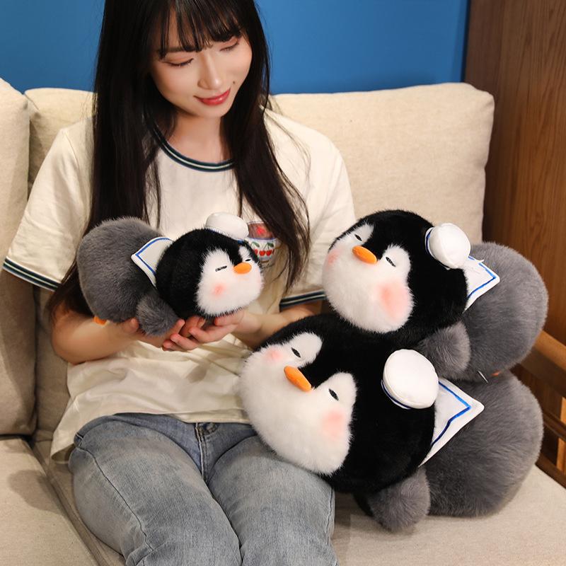 Bai Fen Bai Dolls And Toys Cute Soft Cute Navy Penguin Doll Plush Toy Aquarium Penguin Doll Children Soothing Doll
