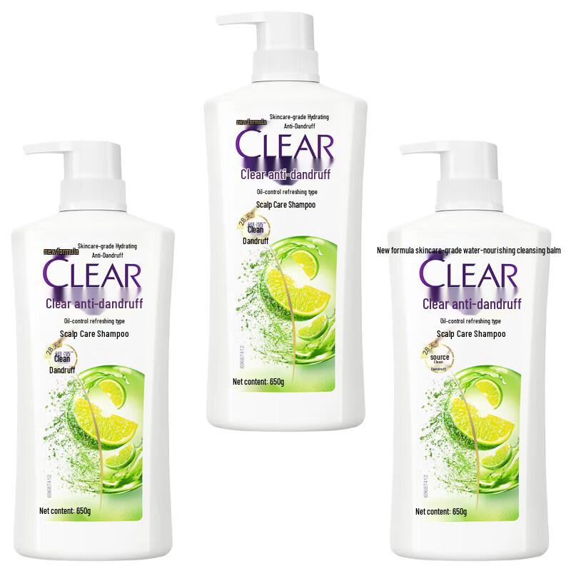

Clear Refreshing Oil Control Anti-dandruff Shampoo 3 x 650g Combo Pack