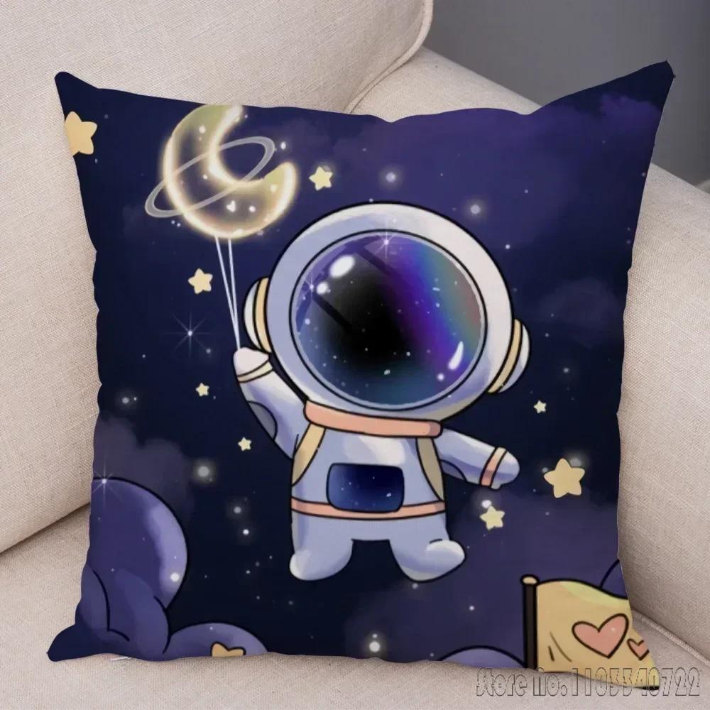 Anime Cartoon Astronauts Cosmic Sky Cushion Cover Plush Pillowcase Pillow Case Shams Party Sofa Home Decor 45x45cm Kids Gift