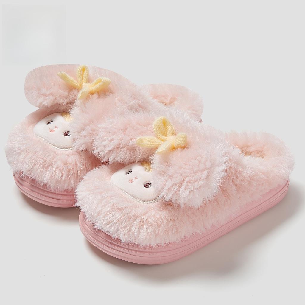 Couple Cotton Slippers 2025 Autumn Winter New Cute Women's Non Slip Indoor Home Shoes Lightweight Comfort Warm Men's Plush Shoes