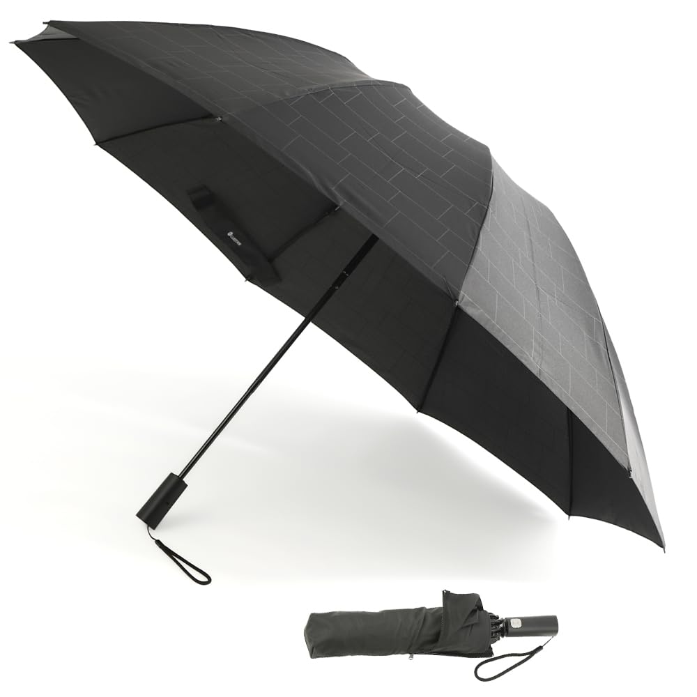 Folding Extra Large Folding Umbrella with Automatic Opening and Reverse 10 and Both Sunny and Rainy Black [Men's Umbrella] Closing, Folding, Large,