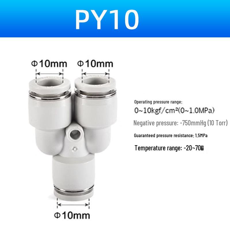 AirTAC Pneumatic Quick-Fit Tube Connectors: Y-Type & T-Type, APY/APE Sizes 4-16