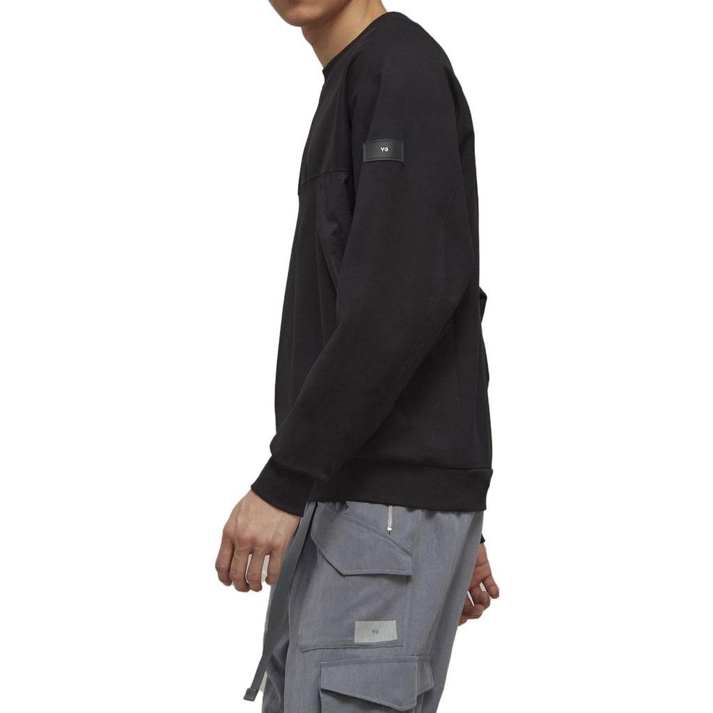Y-3 Color Block Crewneck Sweatshirt Unisex Sweatshirt Black H63029