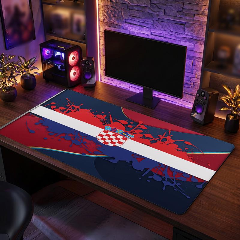 Croatia Football Crest Mouse Pad, Extended Non Slip Rubber Desk Mat for Gaming Office Laptop Fan Gift