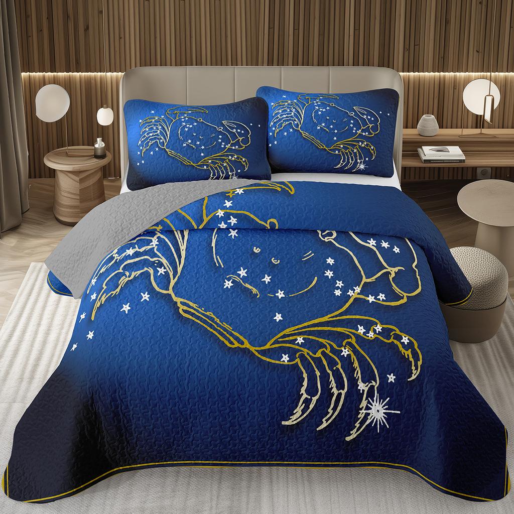 12 Constellation Astrology Bedspreads Zodiac Coverlet Boho Exotic Twin King Bedding Set Reversible Grey Quilted Bedspread Cover
