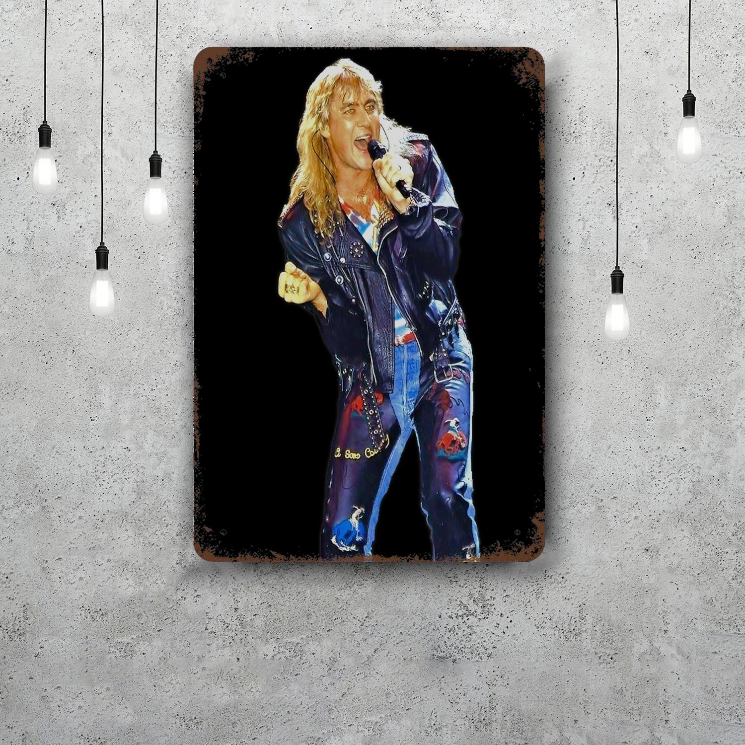 

Joe Elliott Classic Poster Rusty Metal Plaque Retro Decorative Plate Bar Man Cave Garage Club Metal Sign Wall Decoration 20x30cm（7.8x11.8inch）