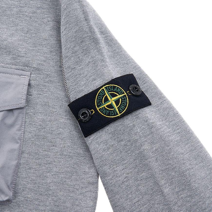 STONE ISLAND Sweatshirt Kids Solid Color Crew Neck Pullover Casual Long Sleeve Kids Tops Gray 781660240-V0M64