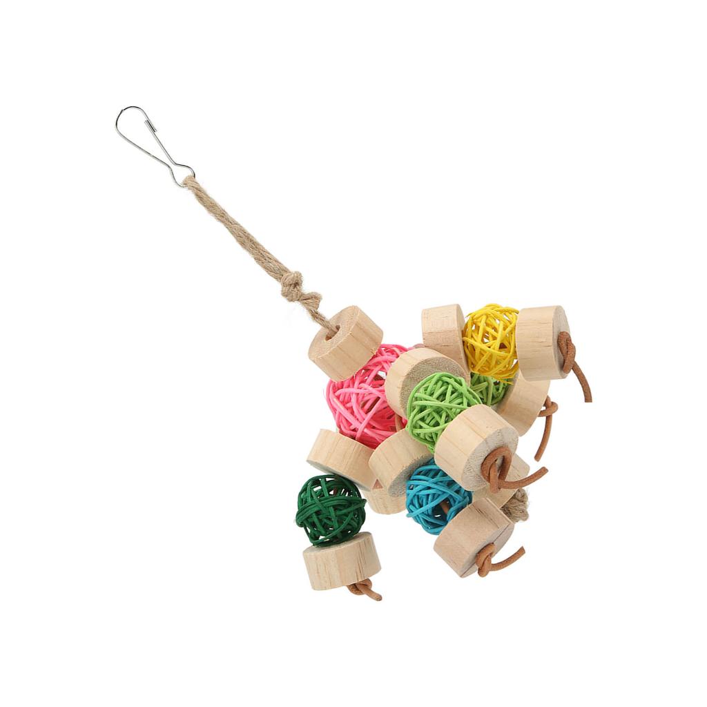 Parrot Chewing Toy Colorful Safe Relieve Anxiety Hanging Parrot Sepak Takraw Toy for Birds Parrots