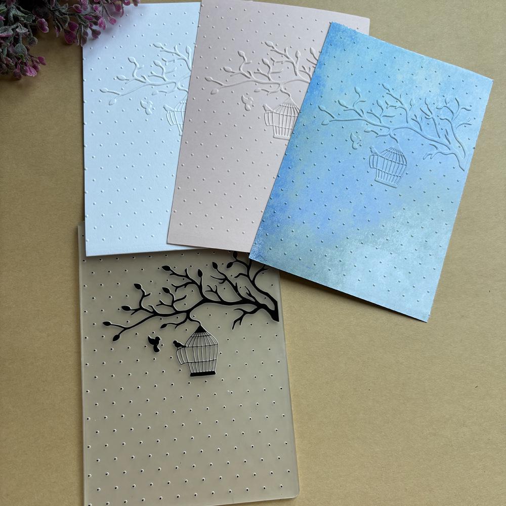 Birdcage Flowers Embossed Texture Mold for DIY Journals