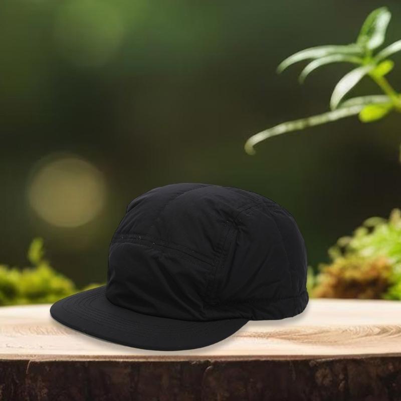 Classical Flat Brim Baseball Hat With Warm Down Filling For Outdoor Activity Daily Wear Windproof Padded Baseball Caps