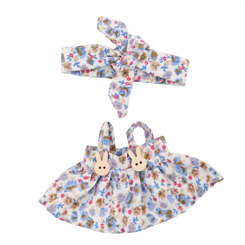 Lovely Doll Clothes Set for LABUBU 17cm Figure Dolls Includes Bowknot and Strappy Dress for Plush Doll Figurine Display
