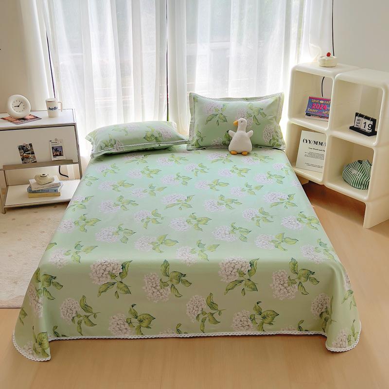 Nantong Wholesale Skin-friendly Cotton Sheets Single Piece Solid Color Washed Cotton Quilt Single Item Single Student Dormitory Polished Kang Single
