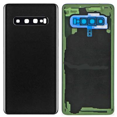 Porta da caixa de substituição de vidro da tampa traseira com lente de moldura para Samsung Galaxy S10