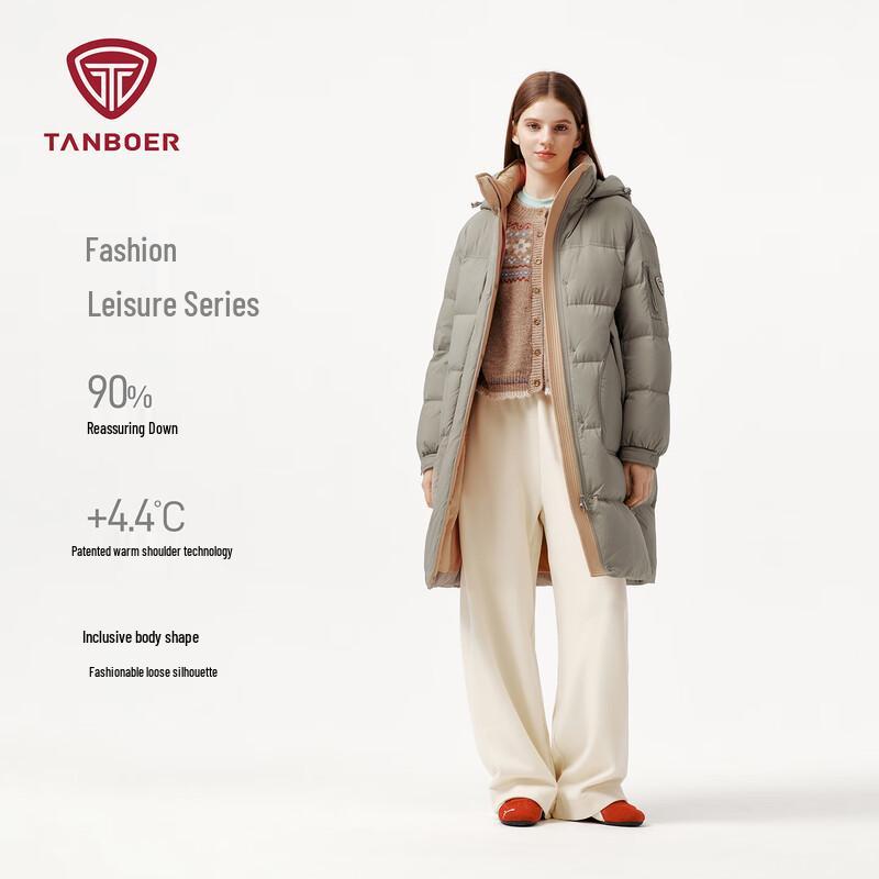 

Tanboer Women s Mid-Length Hooded Down Jacket TB5530782A S