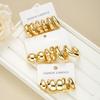 9 Pairs Of Fashionable  Ring Fried Dough Twists Water  Earrings Suitable For Women's Daily Wear