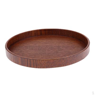 Supporto per piattaforma scenica da tavolo modello vassoio rotondo in legno marrone 27x2 cm
