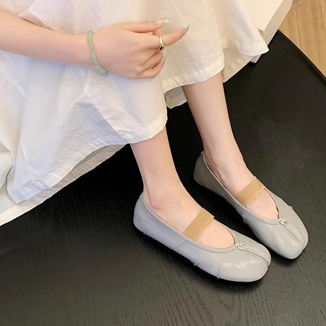 Grape mother pig's trotters shoes spring toe single shoes 2025 spring women's shoes 2025 spring and summer half slippers outer wear