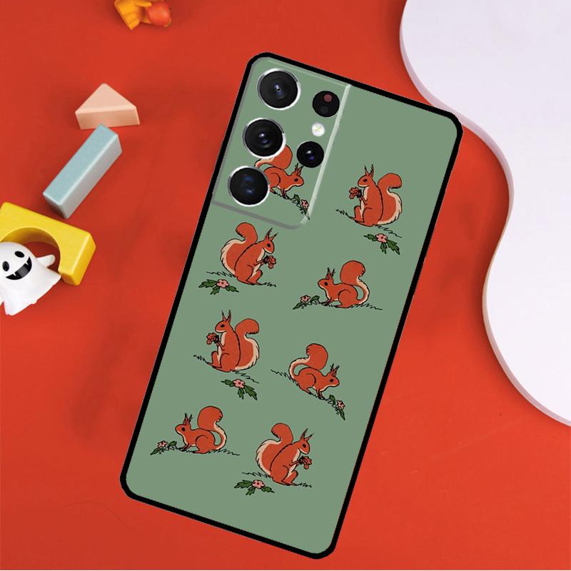 Cute Animal Squirrel Phone Case For Samsung Galaxy S25 Ultra S24 Ultra S9 S10 S20 S21 S22 S23 Plus S24 FE Cover