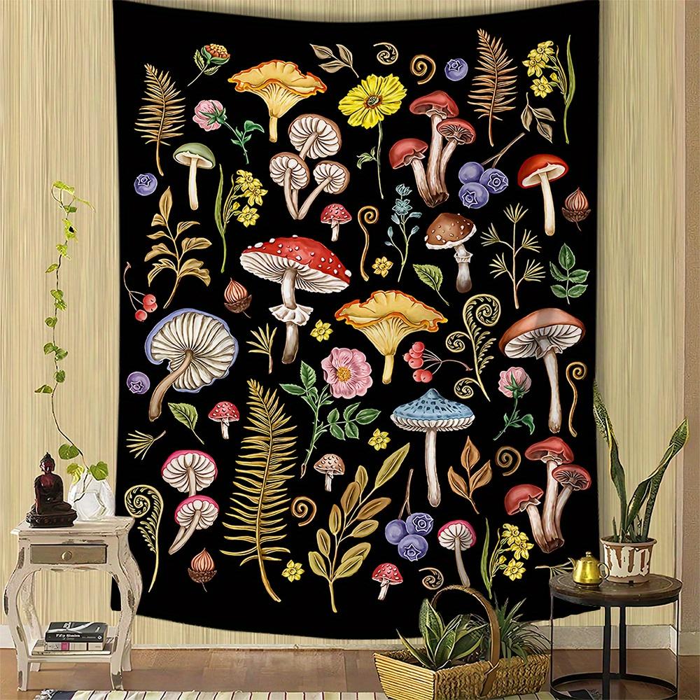 VIKAMA Fantasy Forest Tapestry Mushroom Magic Flower Bedroom Childrens Room Fairytale Style Room Decorative Art Wall Hanging 74x94cm(29x37in)