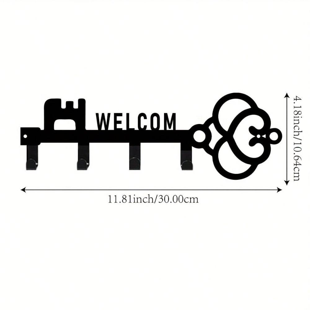 Bohemian Metal Key Holder Wall Decor with Multiple Hooks Durable Art for Home Office Porch Terrace