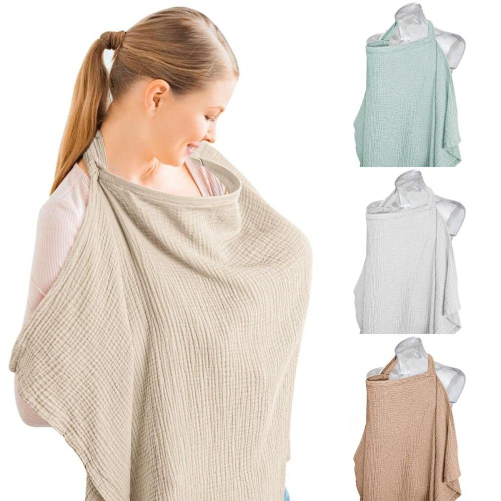 Arched Neckline Baby Nursing Cover Cotton Muslin Nursing Apron New Breastfeeding Cover  Maternity
