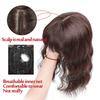 Body Wavy/Curly Hair Topper With Air Bangs For Women,Synthetic Hairpiece Clip in Hair Extension Add Volume Wig for Covering White Hair Hair Loss