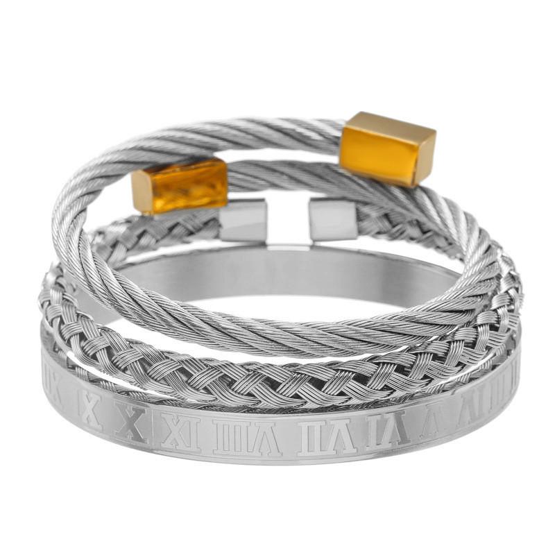 Punk-Retro-Armbänder aus Stahl mit geometrischen Formen für Herren mit mehrfarbigen Spiralen – ideal als Geschenk für Festivals