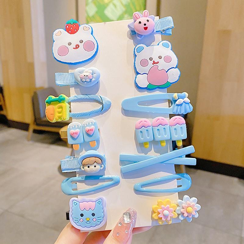 14 Pcs Hairpin Girl Children's Cute Clip Headdress Hairpin New Girl Hair Accessories Bangs Side Clip