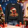 Women's Fashionable Casual Long-Sleeved Christmas Letter Print Crew-Neck Sweatshirt