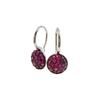 Colored Diamond Geometric Round Earrings: Small, Exquisite, European-American Style with Inlaid Diamonds