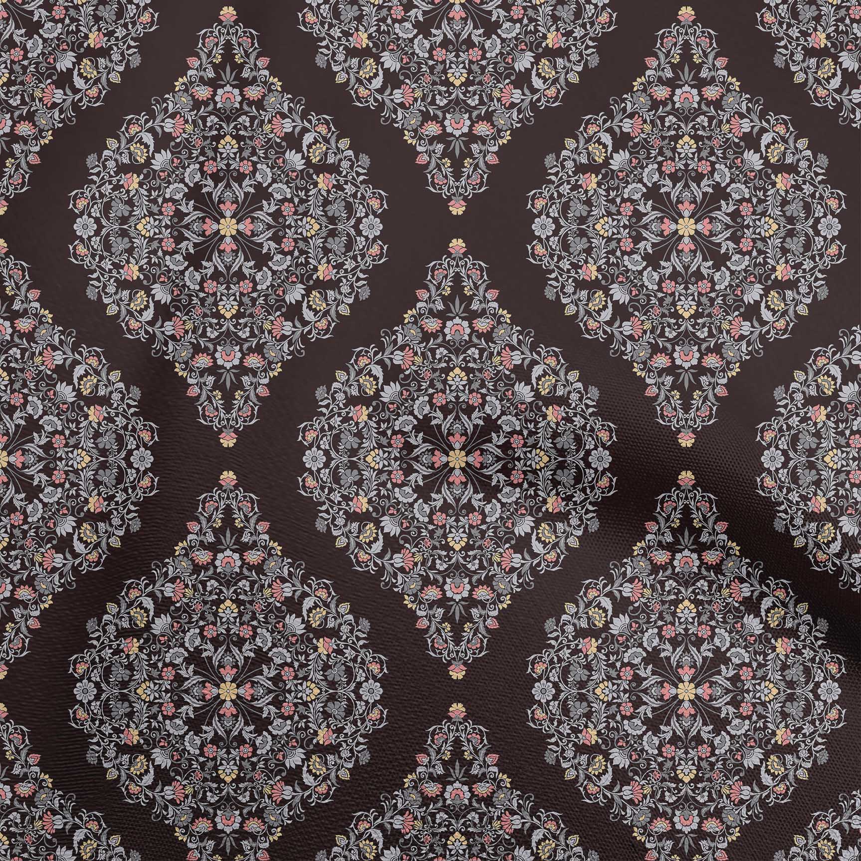 

oneOone Cotton Flex Dusty Teal Green Тканина азіатської сукні з квітковим пейслі Тканина з принтом у дворі 40 дюймів 42 Inch Wide - Viscose Chiffon сірий колір