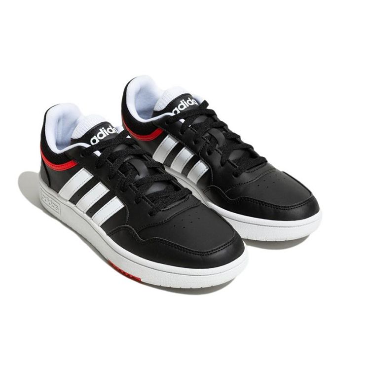 Adidas Neo Hoops 3.0 Magic Ring Leather Slip Resistant Durable Lightweight Low Top Skate Shoes Men Sneakers Black White Red H03778