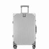 Improved Silver Body Aluminum Checked Large Trolley Lightweight Carry Silent Double for Business with TSA Protective XXL 100L [Yuweijie] Color!