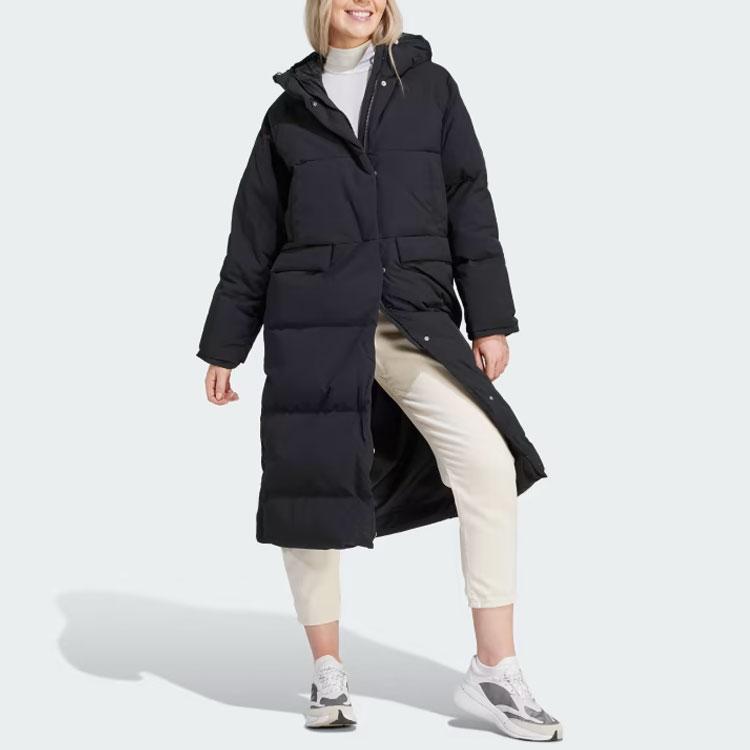 adidas 530 Plain Long Sleeve Hooded Down Jacket Women Jacket Black IK3159