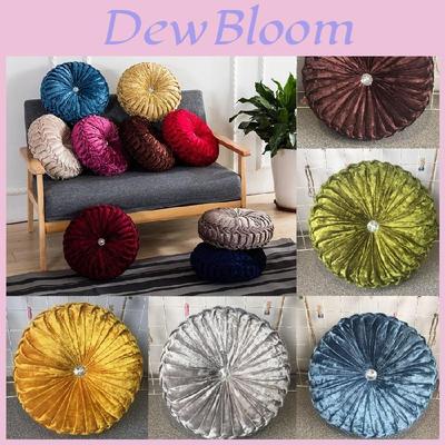 Luxurious Round Velvet Pumpkin Cushion With Charming Pleated Design And Soft Touch