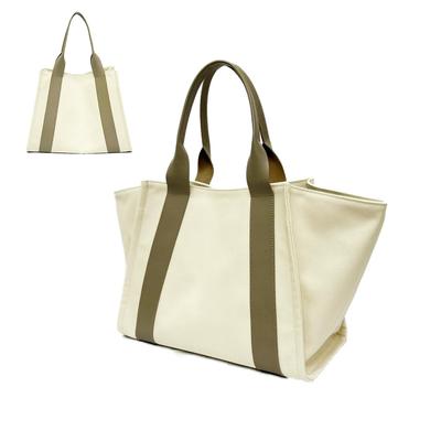 Plátěná taška Tote Business Casual Plátěná Velká Přírodní Taupe [Targeo] Taška, Taška, Taška, Pánská, Dámská, Tote, Kapacita, Velká, 2-cestná, A4, Jednoduchá, Dojíždění,
