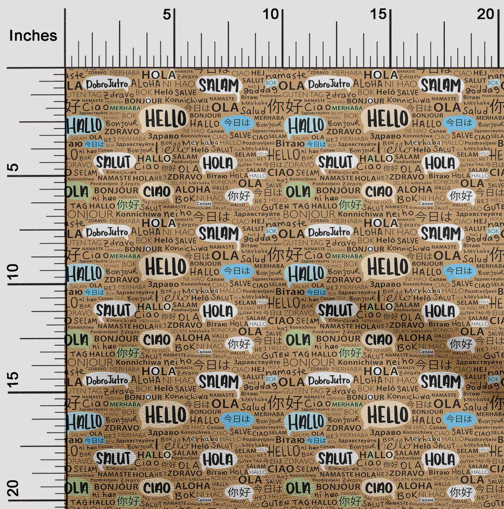 oneOone Cotton Flex Brown Fabric Writing Text Diy Clothing Quilting Fabric Print Fabric By Yard 40 Inch