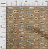 oneOone Cotton Flex Brown Fabric Writing Text Diy Clothing Quilting Fabric Print Fabric By Yard 40 Inch