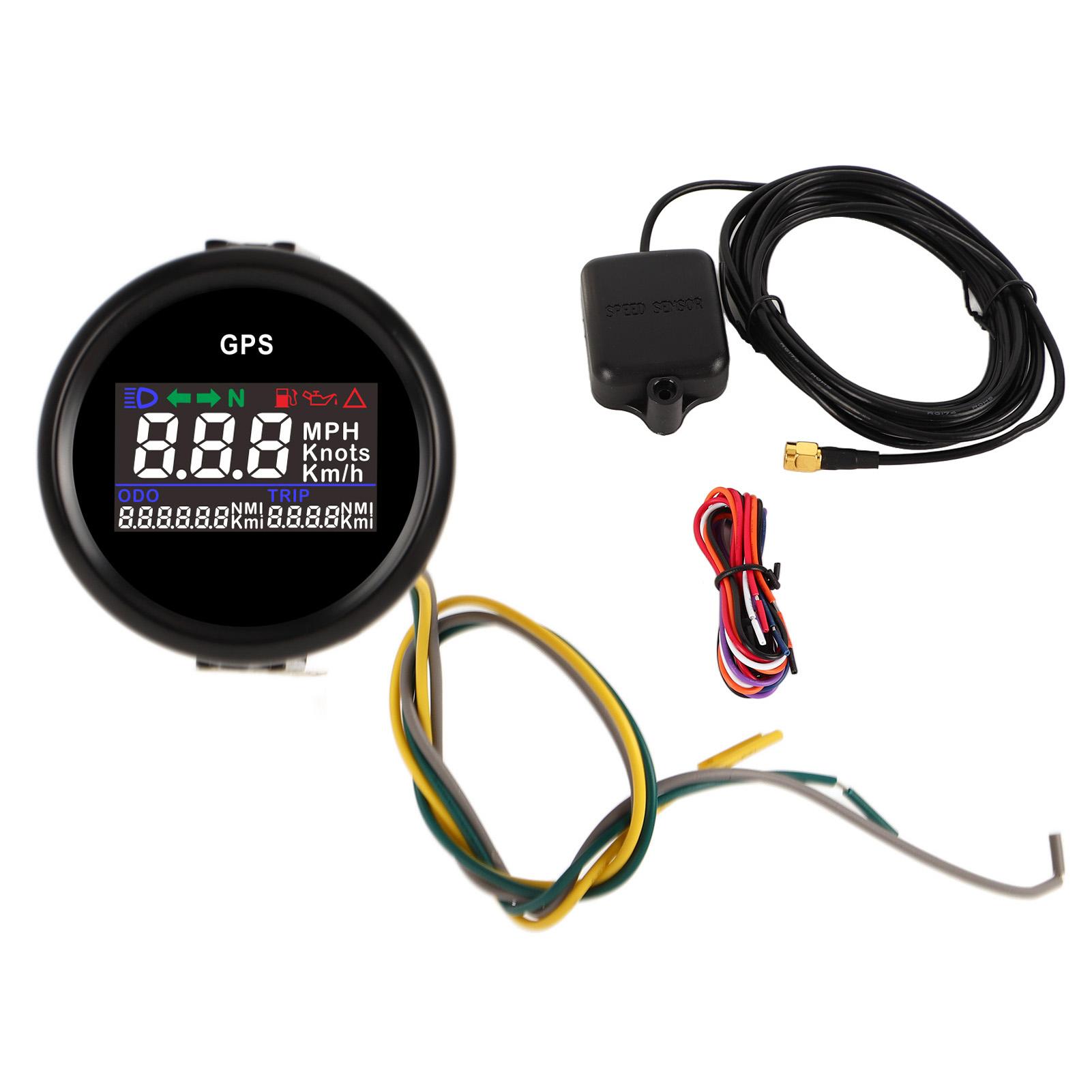 Fishine Unisex 52Mm Digital Gps Speedometer Speed Odometer Gauge With Overspeed Alarm For Boats Yachts Ships