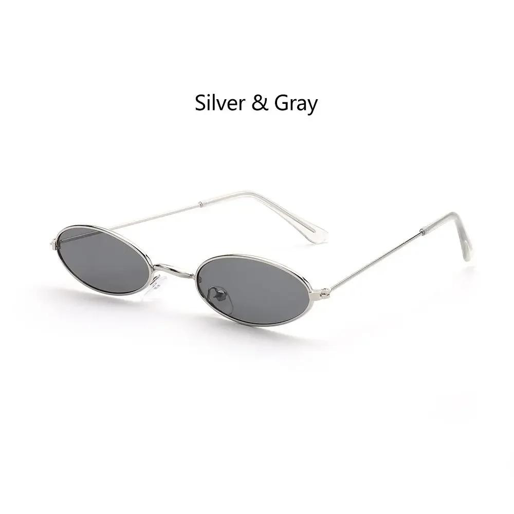 1PC Women Vintage Narrow Box Sunglasses Fashion Cat Eye Oval Small Frame Sun Glasses UV400 Street Summer Decoration Eyewear