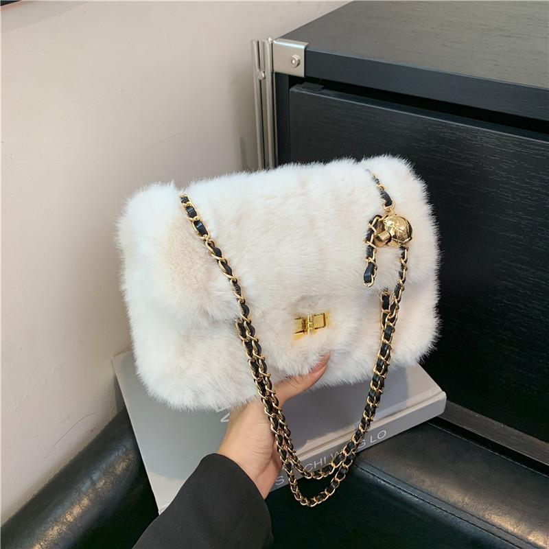 Fashionable Autumn and Winter Fur Bag, Chain Bag, Hand and Shoulder Crossbody Bag