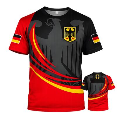 Deutschland Trikot Herren Damen Fußballshirt 3D Gedrucktes Fußball T-Shirt Kurzarm Fanbekleidung Sportbekleidung Lässig Sommer Unterstützer Top