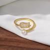 Enamel and Diamond Tulip Adjustable Gemstone Ring for Women - Durable, Non-Fading, High-End Exquisite Design