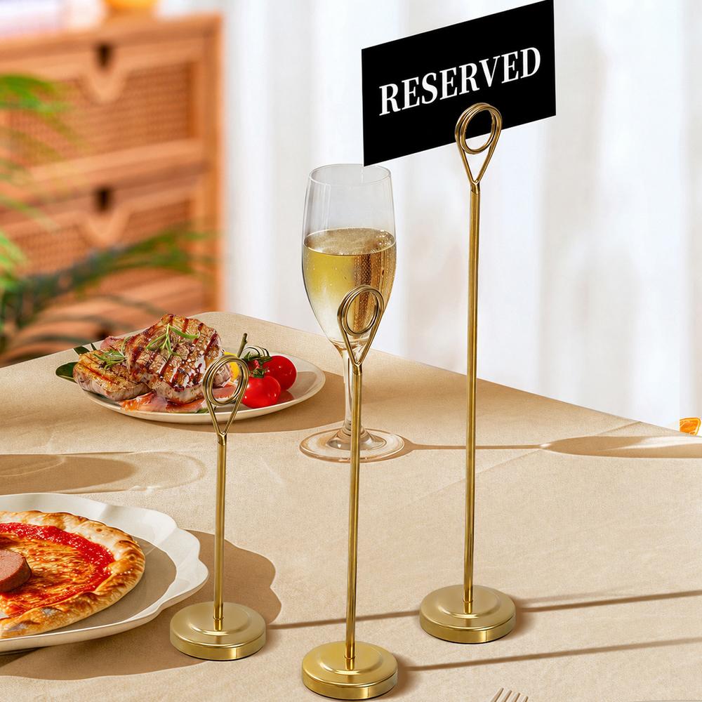 Kreativer Metallhalter für Hochzeiten Vertikaler Schreibtisch-Notizhalter Zeremonie zur Graduierung Konferenz Restaurant Hotel Kennzeichenhalter