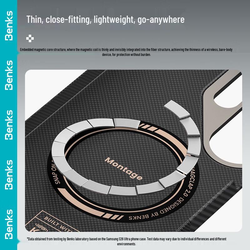 כיסוי טלפון מגנטי קוולאר של Benks עבור Samsung S26 Ultra