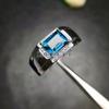 Blue Topaz Emerald Cut Gemstone With 925 Sterling Silver Ring For Men's #35 JL375718203675