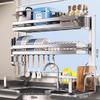 Upgraded 85cm Stainless Steel Over-Sink Dish Rack with Drainer