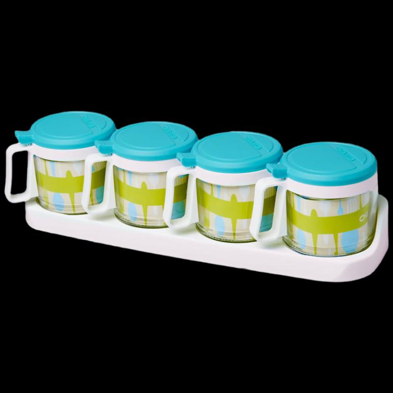 Camellia 300ML Round Glass Seasoning Jar Set