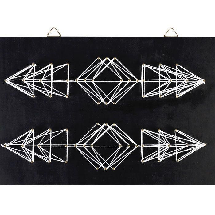 Coffret String Art - Tableau noir Flèches déco art filaire 30 x 22 cm